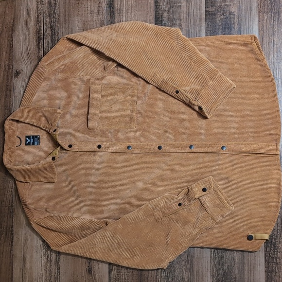 Cross Eyed Moose Corduroy Long Sleeve Snap Up Shirt, Size XL In Brown - Picture 1 of 10
